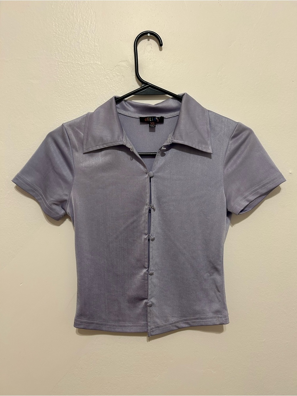 Delia’s Lavender Short-Sleeve Button Front Shirt for Men